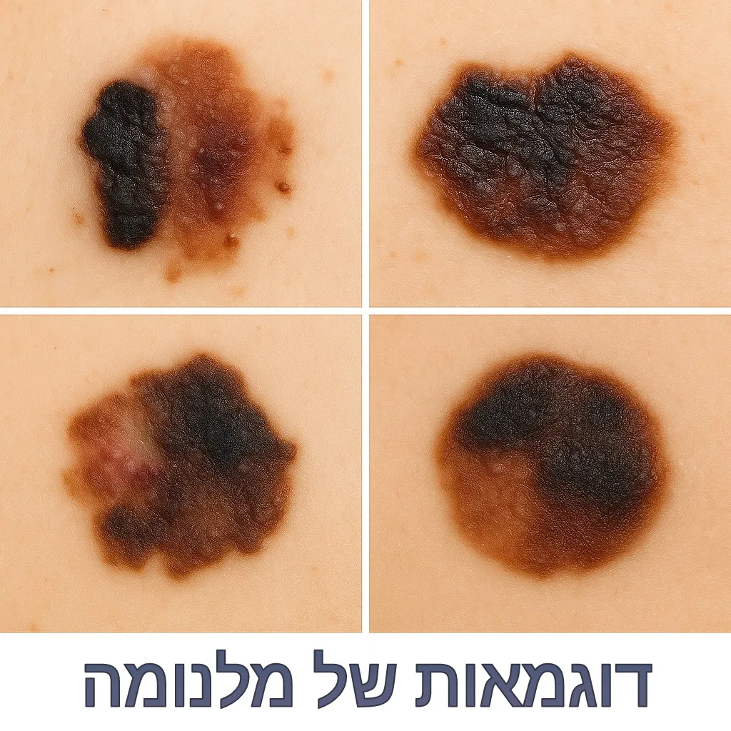 תמונות של נקודות חן חשודות מסוג מלנומה – דוגמאות לזיהוי עצמי